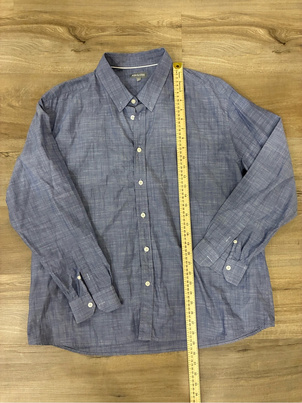 Casual Button-Up Dress Shirt in Heathered Blue by Ash & Erie